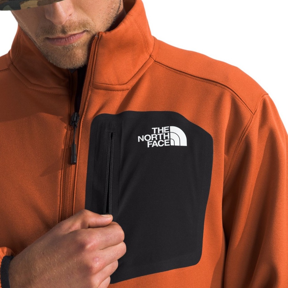 ❤️The North Face Orange Fleece Jacket with Black Chest Pocket New Size XXL - Picture 3 of 14